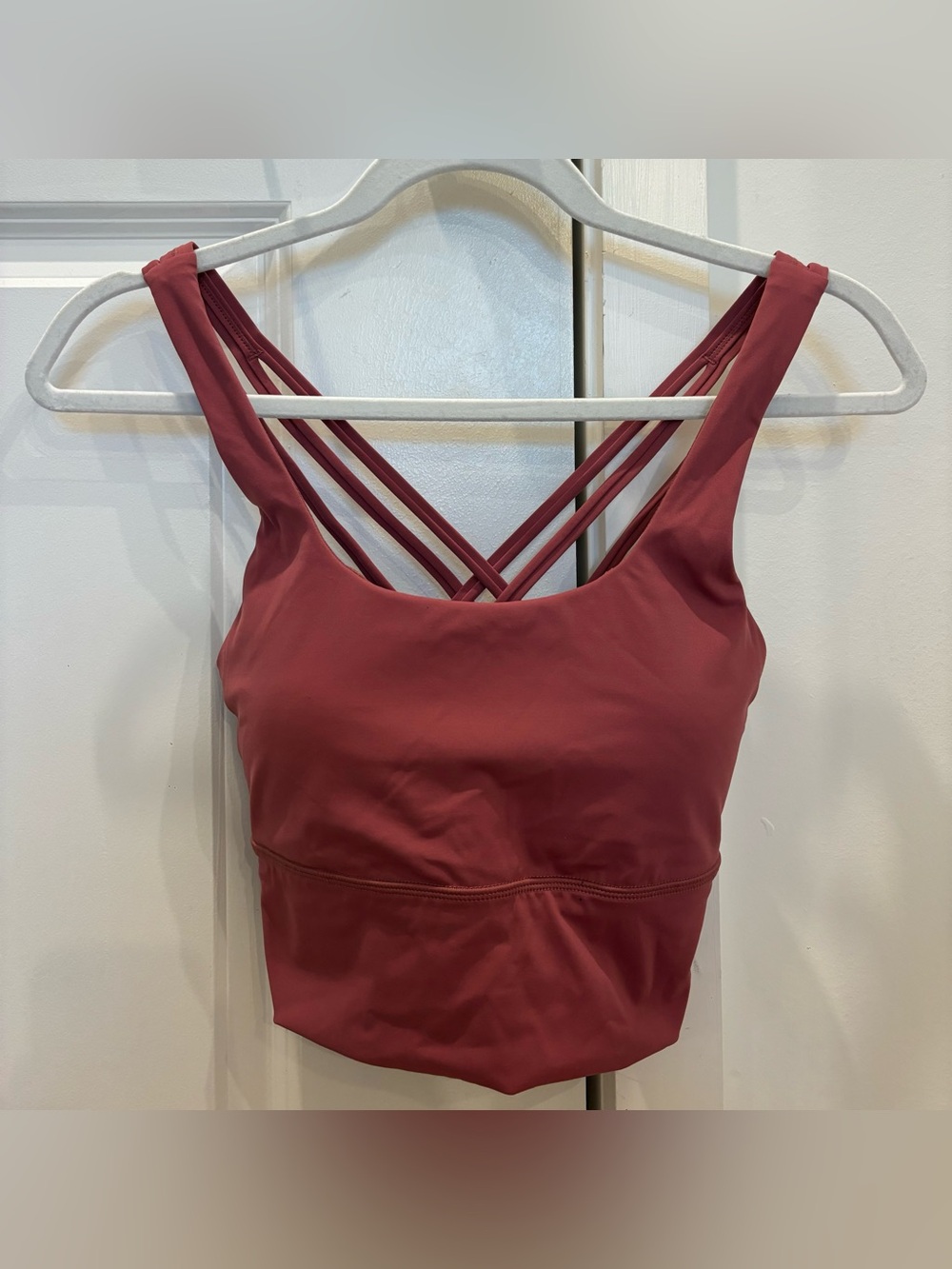 CRZ YOGA dark pink strappy sports bra